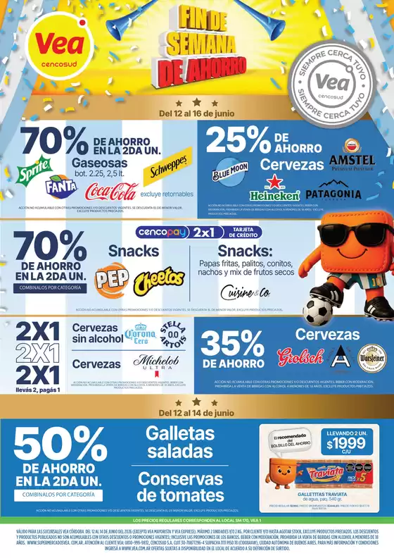 Catálogo Supermercados Vea | Fin de semana de ahorro | Córdoba | 2026-06-12T00:00:00.000Z - 2026-06-16T00:00:00.000Z