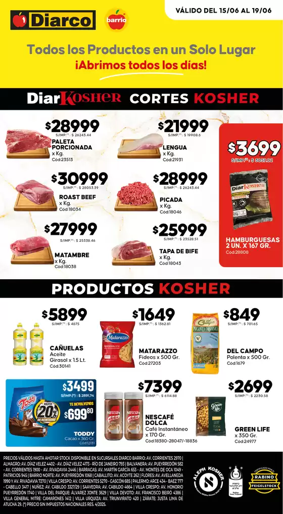 Catálogo Diarco | OFERTAS KOSHER | 2026-06-15T00:00:00.000Z - 2026-06-19T00:00:00.000Z