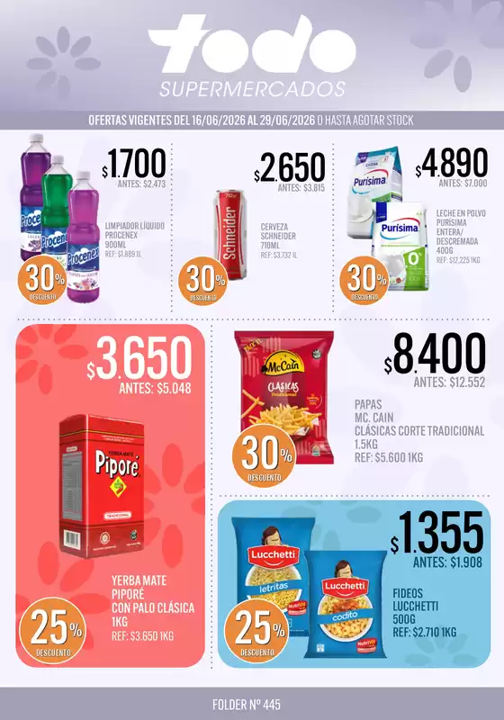 Catálogo Supermercados Todo en San Justo (Buenos Aires) | INSERT 445 compressed | 2026-06-16T00:00:00.000Z - 2026-06-29T00:00:00.000Z