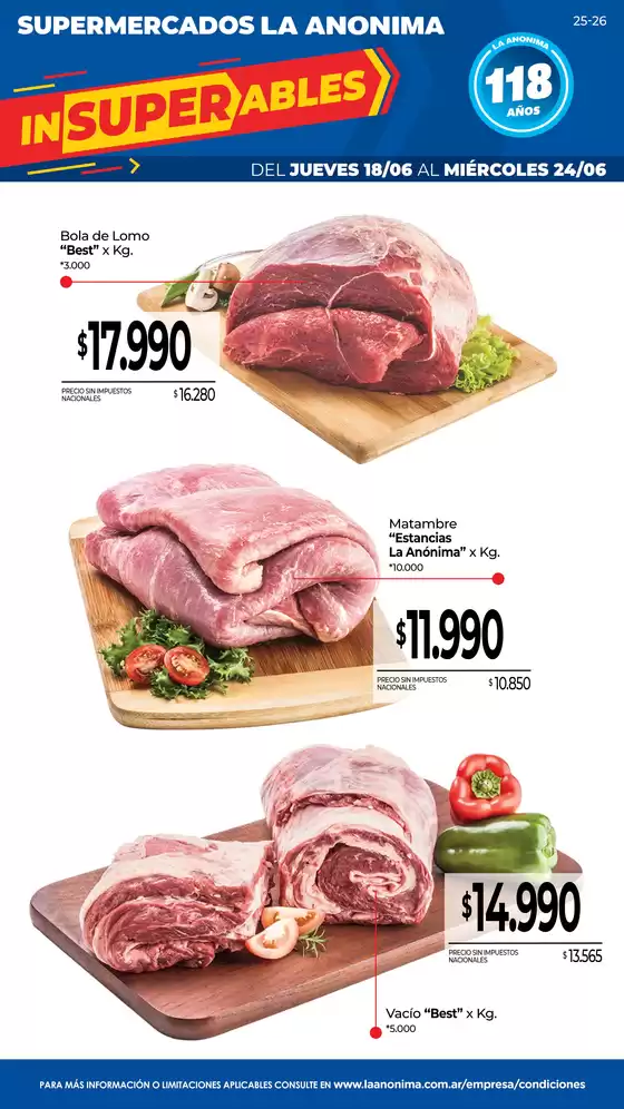 Catálogo La Anonima en Comodoro Rivadavia | Frescos | 2026-06-18T00:00:00.000Z - 2026-06-24T00:00:00.000Z