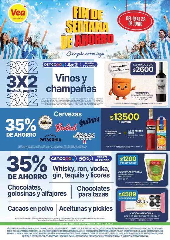 Catálogo Supermercados Vea | Fin de semana de Ahorro | 2026-06-19T00:00:00.000Z - 2026-06-22T00:00:00.000Z