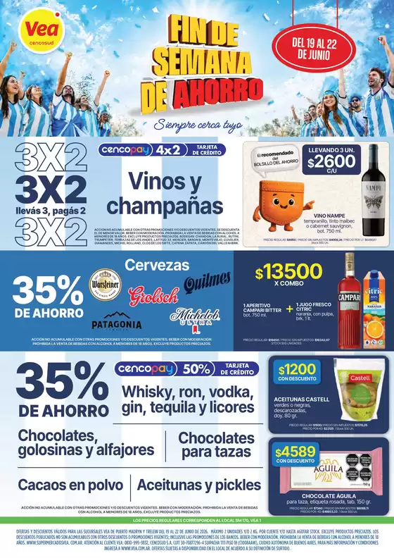 Catálogo Supermercados Vea | Fin de semana de ahorros Chubut | 2026-06-19T00:00:00.000Z - 2026-06-22T00:00:00.000Z