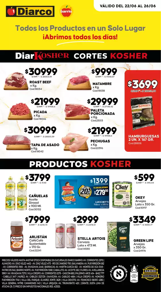 Catálogo Diarco en San Andrés (Tucumán) | OFERTAS KOSHER | 2026-06-22T00:00:00.000Z - 2026-06-26T00:00:00.000Z