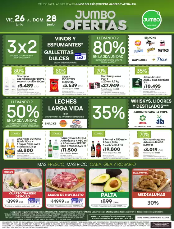 Catálogo Jumbo en Caseros | Ofertas | Rosario | 2026-06-26T00:00:00.000Z - 2026-06-28T00:00:00.000Z