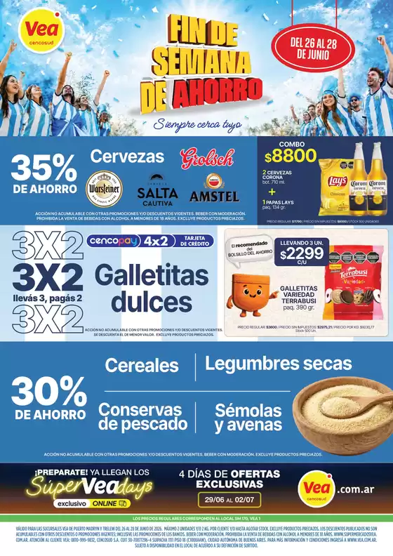 Catálogo Supermercados Vea | Fin de semana Chubut | 2026-06-26T00:00:00.000Z - 2026-07-02T00:00:00.000Z