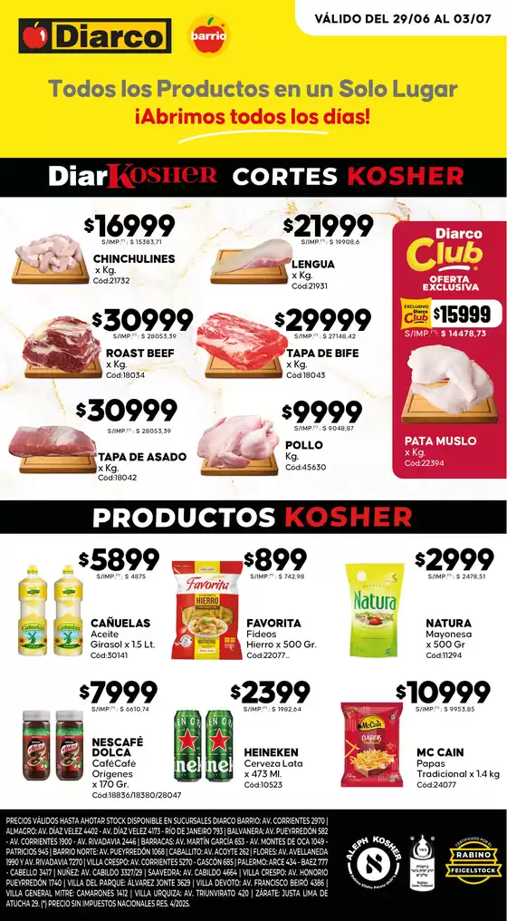 Catálogo Diarco | OFERTAS KOSHER | 2026-06-29T00:00:00.000Z - 2026-07-03T00:00:00.000Z