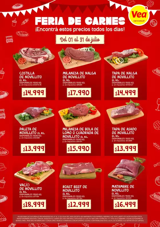 Catálogo Supermercados Vea | Feria de carnes Mendoza | 2026-07-01T00:00:00.000Z - 2026-07-31T00:00:00.000Z