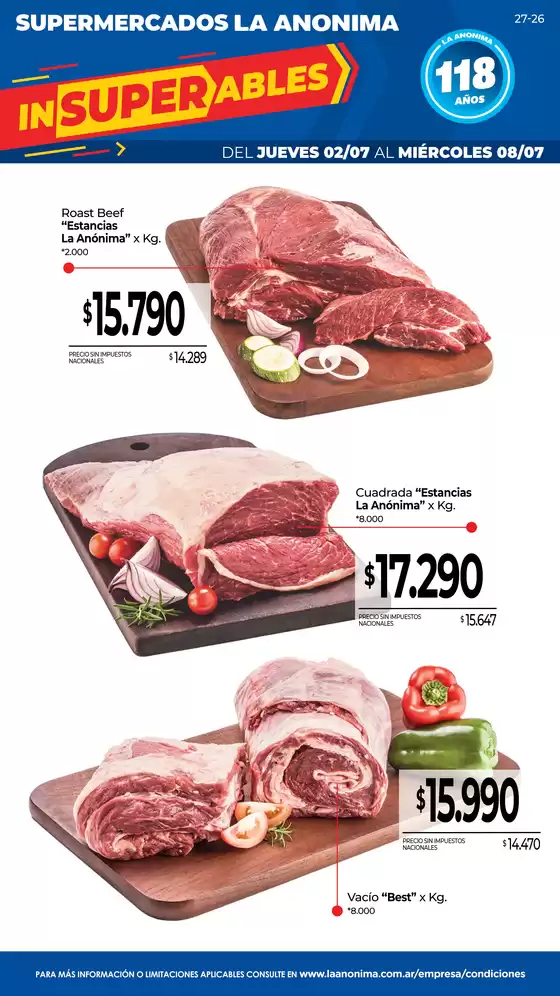 Catálogo La Anonima en Rivadavia (San Juan) | Frescos | 2026-07-02T00:00:00.000Z - 2026-07-08T00:00:00.000Z