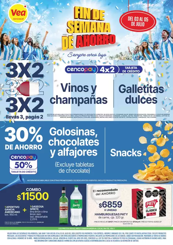 Catálogo Supermercados Vea | Fin de semana Cuyo | 2026-07-03T00:00:00.000Z - 2026-07-05T00:00:00.000Z