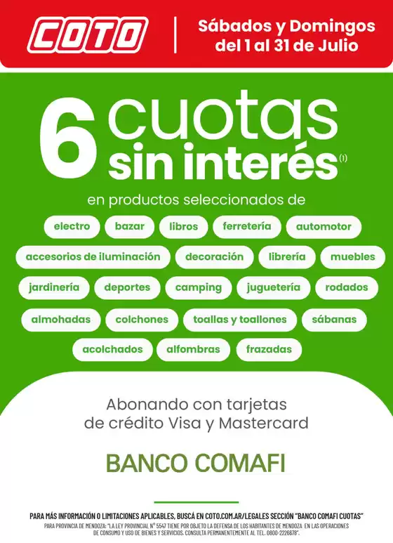 Catálogo Coto en Don Bosco | Coto Afiche Web Banco Comafi | 2026-07-01T00:00:00.000Z - 2026-07-31T00:00:00.000Z