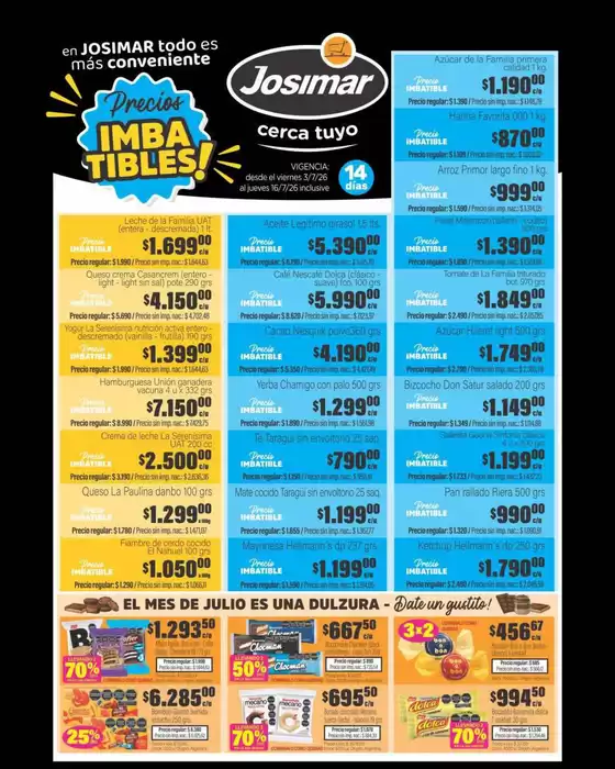 Catálogo Josimar en Hurlingham | Ofertas principales para ahorradores | 2026-07-03T00:00:00.000Z - 2026-07-16T00:00:00.000Z