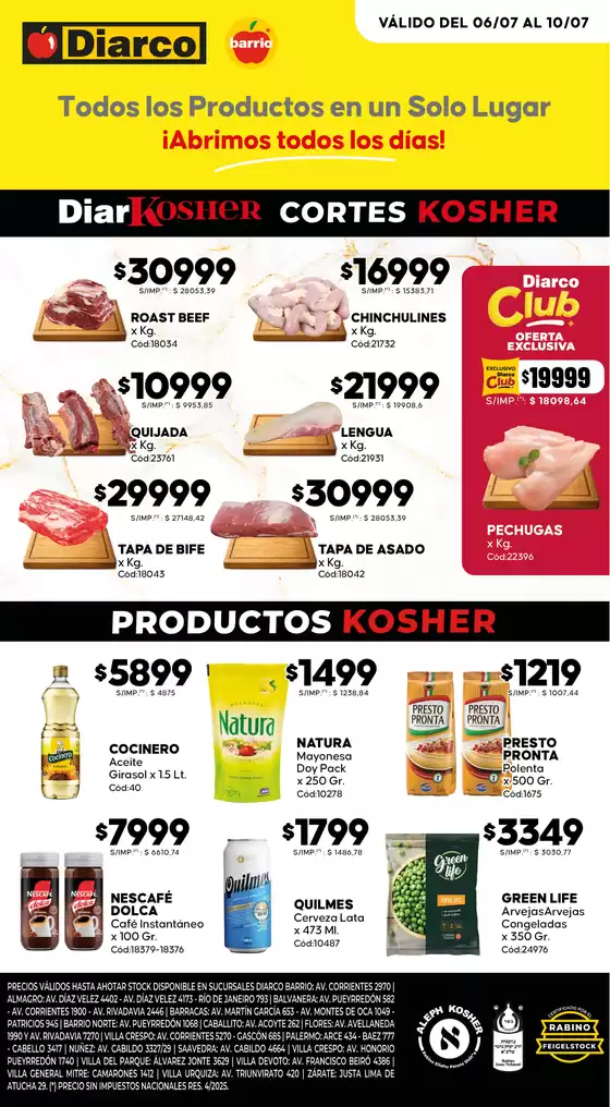 Catálogo Diarco | OFERTAS KOSHER | 2026-07-06T00:00:00.000Z - 2026-07-10T00:00:00.000Z