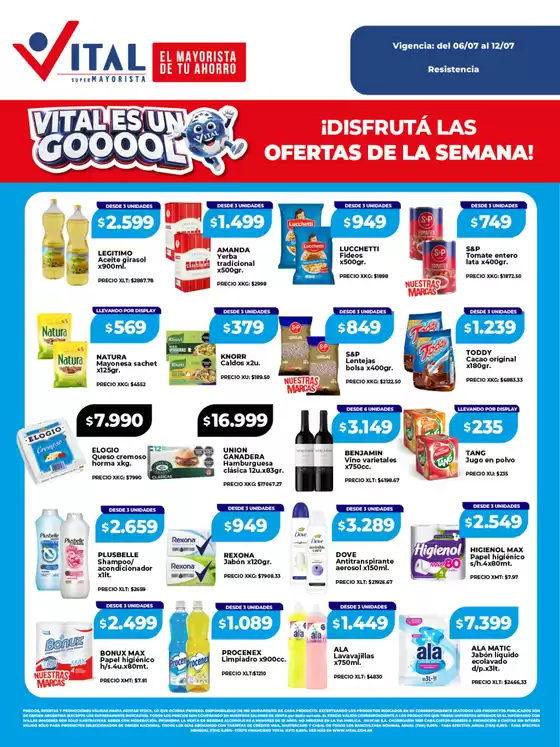Catálogo Supermayorista Vital en San Francisco Solano | Ofertas y gangas exclusivas | 2026-07-06T00:00:00.000Z - 2026-07-12T00:00:00.000Z