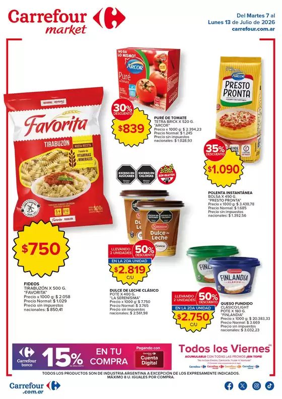 Catálogo Carrefour Market | Market Corrientes | 2026-07-07T00:00:00.000Z - 2026-07-13T00:00:00.000Z