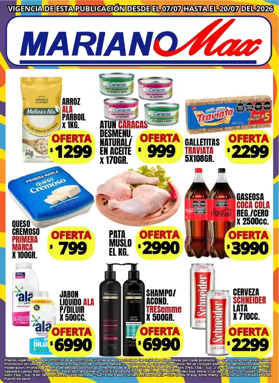Catálogo Supermercados Mariano Max | Ofertas Supermercados Mariano Max | 2026-07-07T00:00:00.000Z - 2026-07-20T00:00:00.000Z