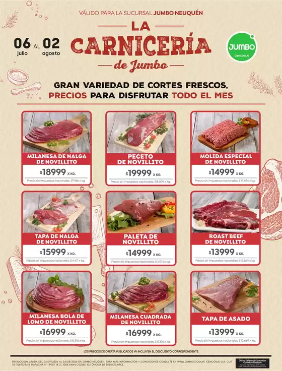 Catálogo Jumbo | La Carnicería de Jumbo | 2026-07-06T00:00:00.000Z - 2026-08-02T00:00:00.000Z