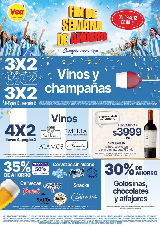 Catálogo Supermercados Vea | Fin de semana de ahorro | NOA | 2026-07-09T00:00:00.000Z - 2026-07-12T00:00:00.000Z