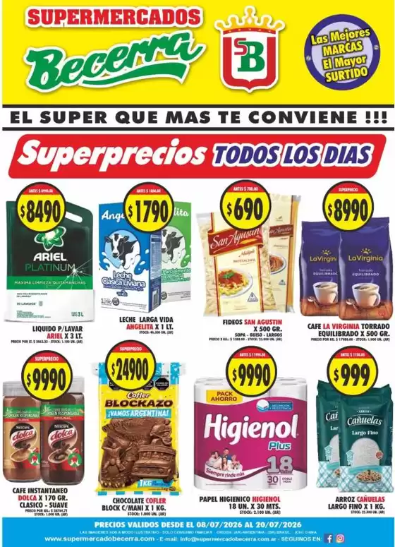 Catálogo Supermercados Becerra | Ofertas Supermercados Becerra | 2026-07-08T00:00:00.000Z - 2026-07-20T00:00:00.000Z