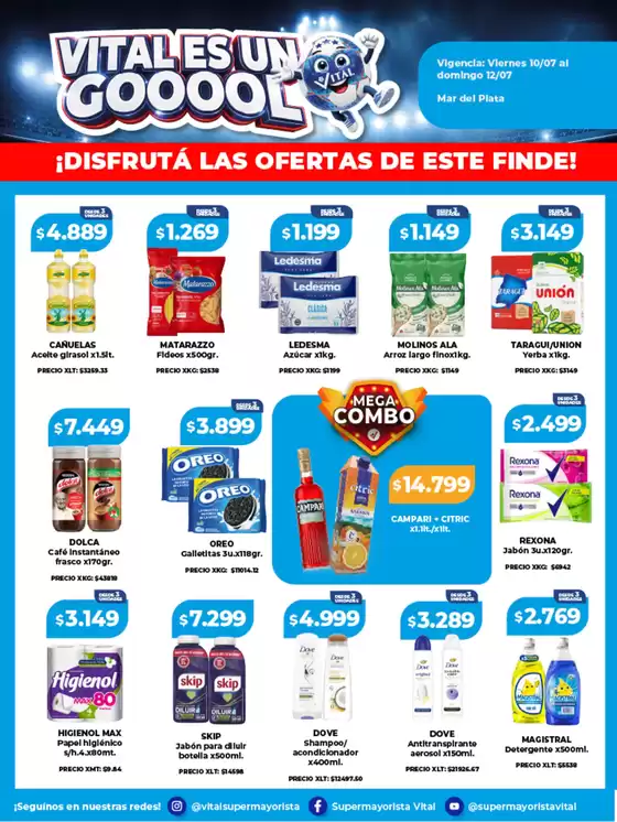 Catálogo Supermayorista Vital en Caleta Olivia | Ofertas principales y descuentos | 2026-07-10T00:00:00.000Z - 2026-07-12T00:00:00.000Z