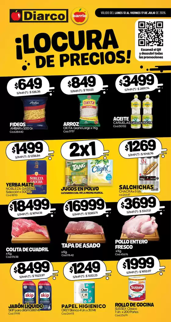 Catálogo Diarco | ESPECIAL LOCURA DE PRECIOS | 2026-07-13T00:00:00.000Z - 2026-07-17T00:00:00.000Z