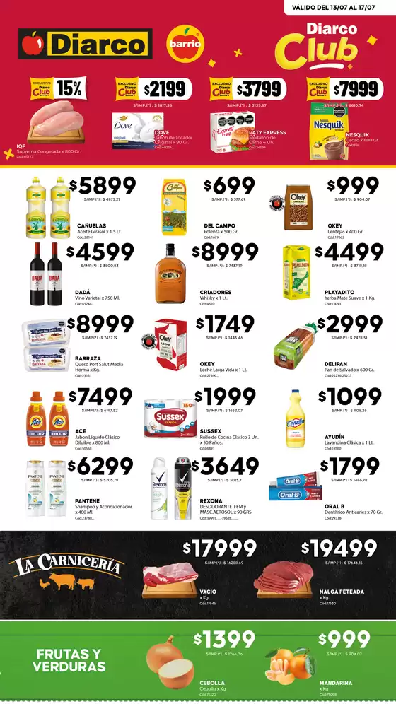 Catálogo Diarco | OFERTAS DIARCO BARRIO | 2026-07-13T00:00:00.000Z - 2026-07-17T00:00:00.000Z