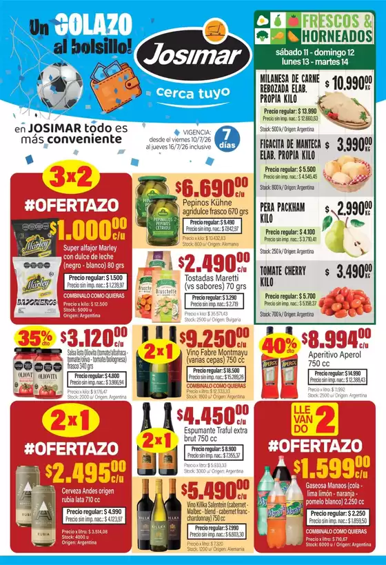 Catálogo Josimar en Moreno | Catalogo de ofertas | 2026-07-13T00:00:00.000Z - 2026-07-16T00:00:00.000Z