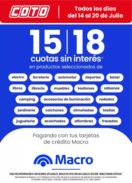 Catálogo Coto | Coto Banco Macro Especial | 2026-07-14T00:00:00.000Z - 2026-07-20T00:00:00.000Z