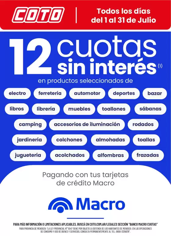 Catálogo Coto | Coto Banco Macro Julio | 2026-07-01T00:00:00.000Z - 2026-07-31T00:00:00.000Z