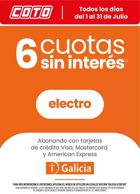 Catálogo Coto | Coto Galicia 6 Cuotas Julio | 2026-07-01T00:00:00.000Z - 2026-07-31T00:00:00.000Z