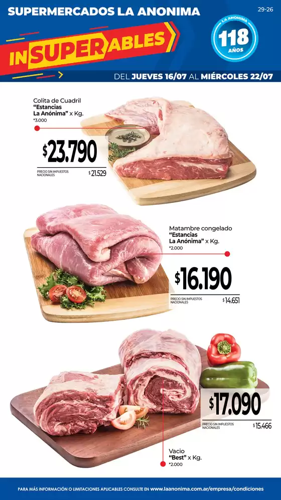 Catálogo La Anonima en Belgrano (Buenos Aires) | Frescos | 2026-07-16T00:00:00.000Z - 2026-07-22T00:00:00.000Z