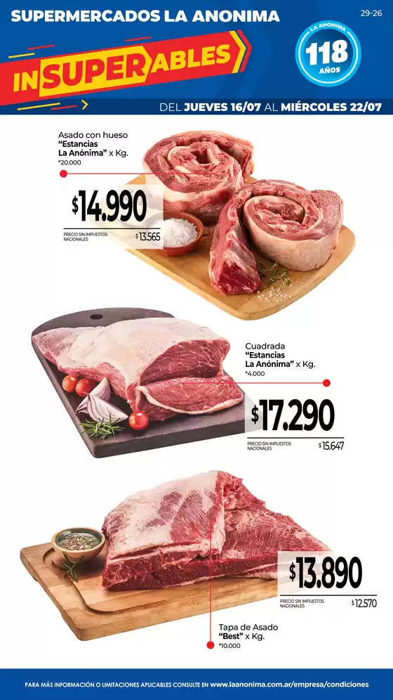 Catálogo La Anonima en Salta | Frescos | 2026-07-16T00:00:00.000Z - 2026-07-22T00:00:00.000Z