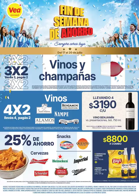 Catálogo Supermercados Vea | Fin de semana Cuyo | 2026-07-17T00:00:00.000Z - 2026-07-20T00:00:00.000Z