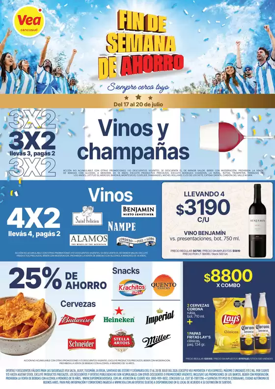 Catálogo Supermercados Vea | Fin de semana de ahorro | NOA | 2026-07-17T00:00:00.000Z - 2026-07-20T00:00:00.000Z