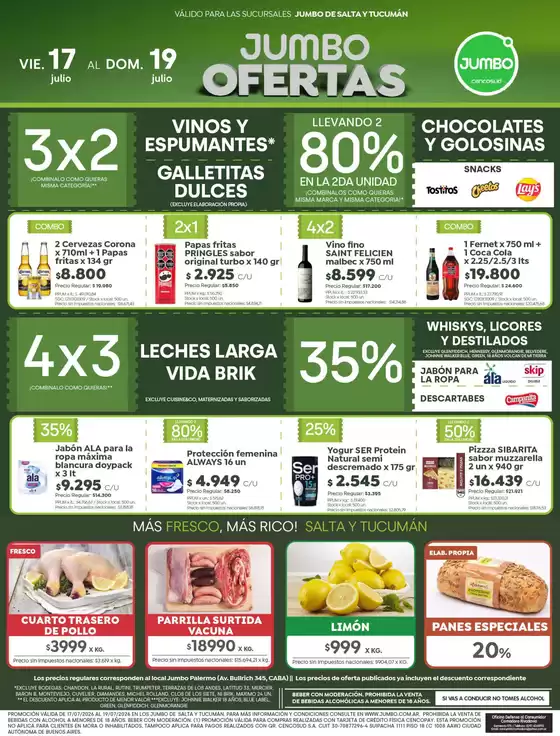 Catálogo Jumbo en Salliqueló | Ofertas Salta Tucumán | 2026-07-16T00:00:00.000Z - 2026-07-19T00:00:00.000Z