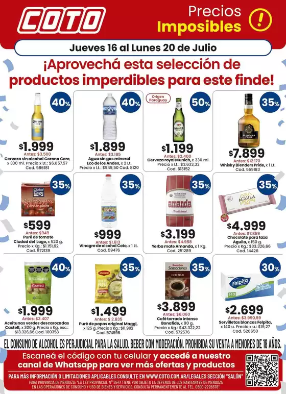Catálogo Coto en Salliqueló | Coto Salon Productos Motivo 2 | 2026-07-16T00:00:00.000Z - 2026-07-20T00:00:00.000Z