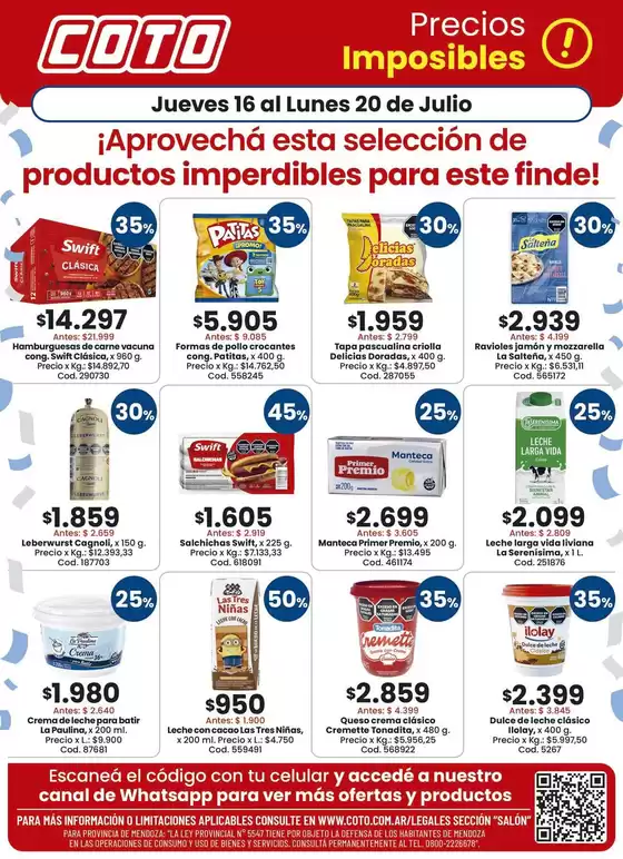 Catálogo Coto en Salliqueló | Coto Salon Productos Motivo 1 | 2026-07-16T00:00:00.000Z - 2026-07-20T00:00:00.000Z