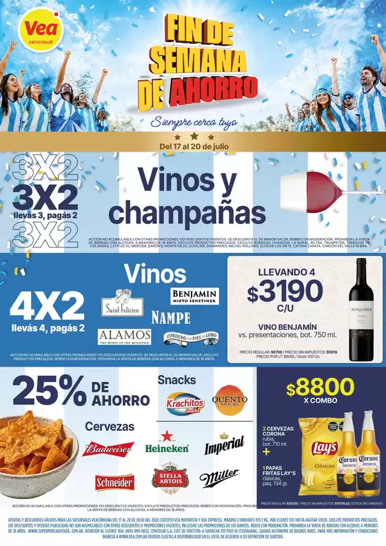 Catálogo Supermercados Vea | Fin de semana de ahorro | Córdoba | 2026-07-17T00:00:00.000Z - 2026-07-20T00:00:00.000Z