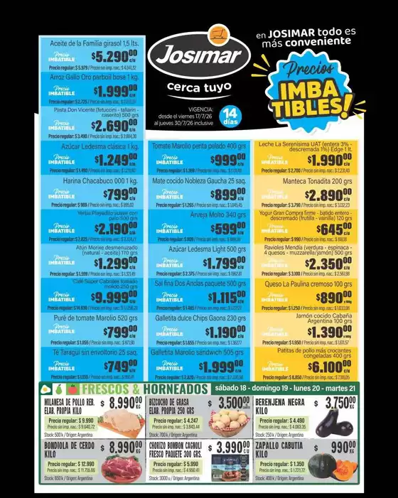 Catálogo Josimar | Ofertas principales para todos los clientes | 2026-07-17T00:00:00.000Z - 2026-07-30T00:00:00.000Z