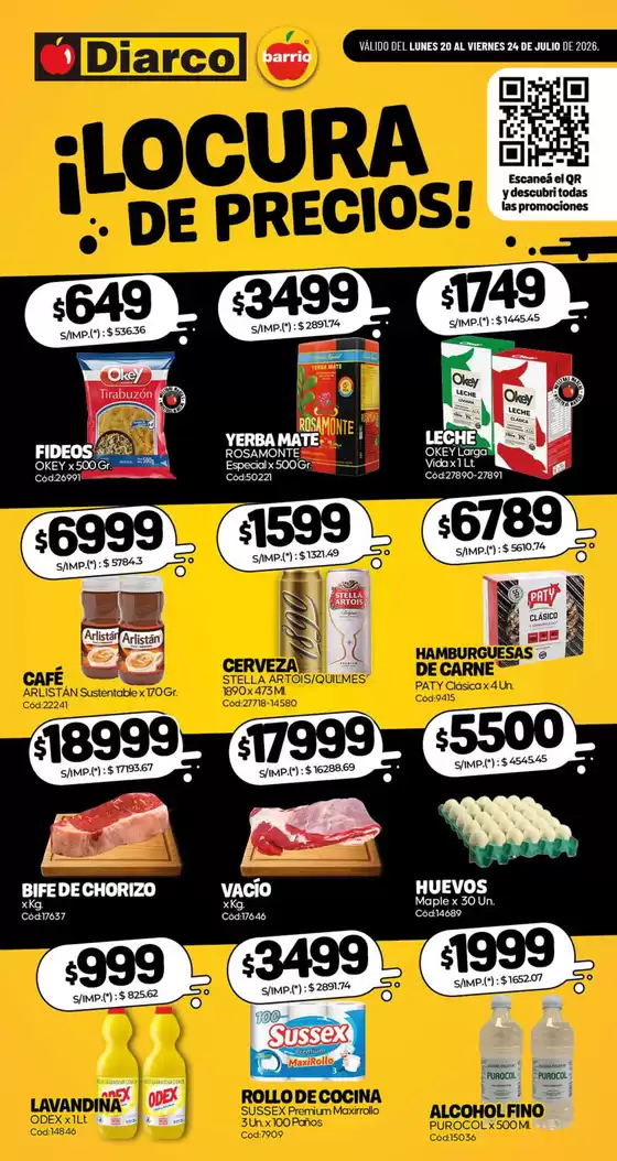 Catálogo Diarco | ESPECIAL LOCURA DE PRECIOS | 2026-07-20T00:00:00.000Z - 2026-07-24T00:00:00.000Z