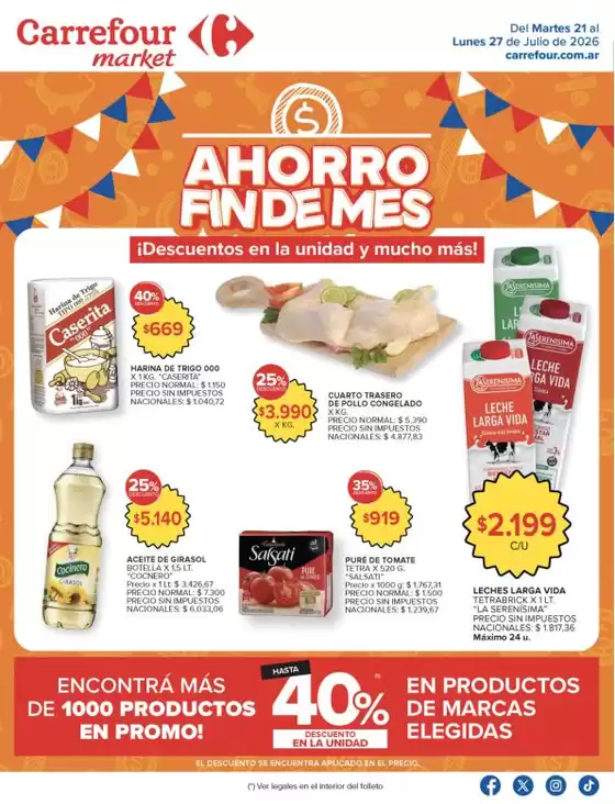 Catálogo Carrefour Market | Carrefour Market 21 Julio | 2026-07-21T00:00:00.000Z - 2026-07-28T00:00:00.000Z