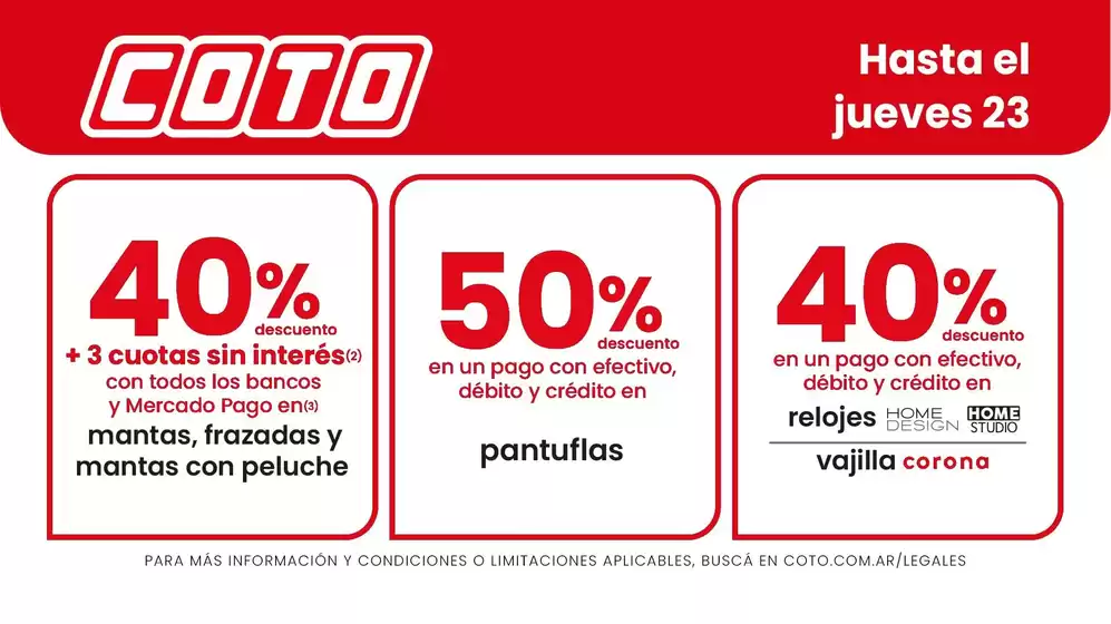 Catálogo Coto | Coto rtc 2 | 2026-07-21T00:00:00.000Z - 2026-07-23T00:00:00.000Z