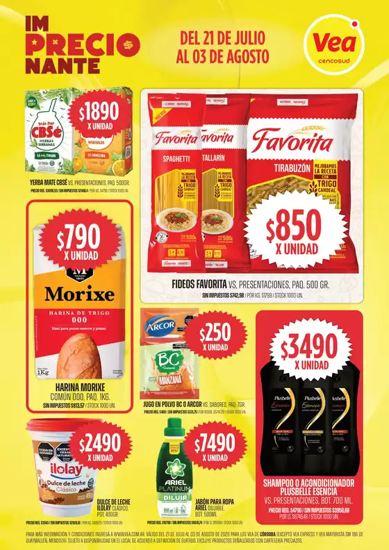 Catálogo Supermercados Vea | Volante imPRECIOnante Córdoba | 2026-07-21T00:00:00.000Z - 2026-08-03T00:00:00.000Z