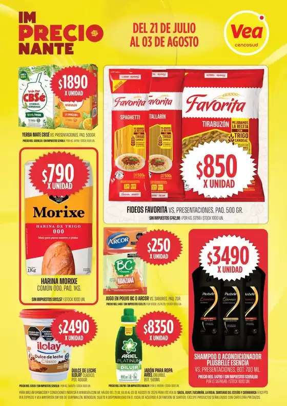 Catálogo Supermercados Vea | Volante imPRECIOnante NOA | 2026-07-21T00:00:00.000Z - 2026-08-03T00:00:00.000Z
