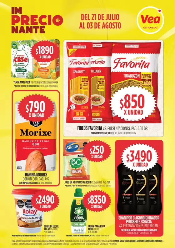 Catálogo Supermercados Vea | Volante imPRECIOnante BA Nea Chubut | 2026-07-21T00:00:00.000Z - 2026-08-03T00:00:00.000Z