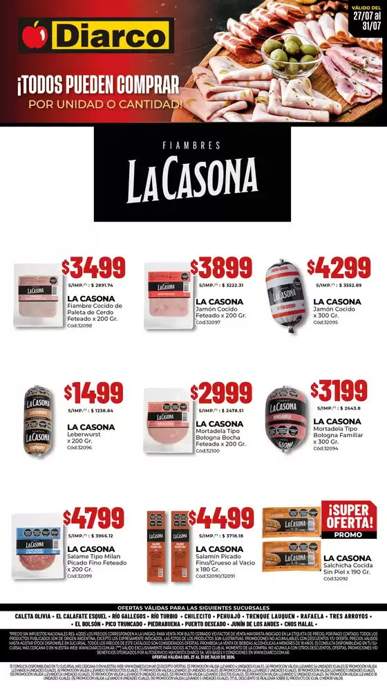 Catálogo Diarco | ESPECIAL LA CASONA | 2026-07-27T00:00:00.000Z - 2026-07-31T00:00:00.000Z