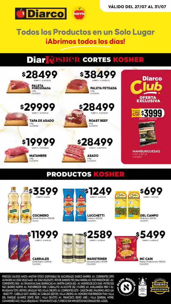 Catálogo Diarco | OFERTAS KOSHER | 2026-07-27T00:00:00.000Z - 2026-07-31T00:00:00.000Z