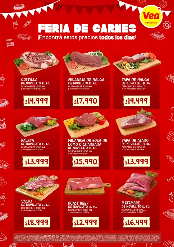 Catálogo Supermercados Vea | Feria de carnes Cuyo | 2026-07-27T00:00:00.000Z - 2026-08-31T00:00:00.000Z