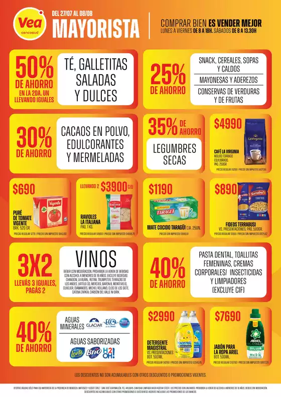 Catálogo Supermercados Vea | Vea mayorista de Mendoza | 2026-07-27T00:00:00.000Z - 2026-08-08T00:00:00.000Z