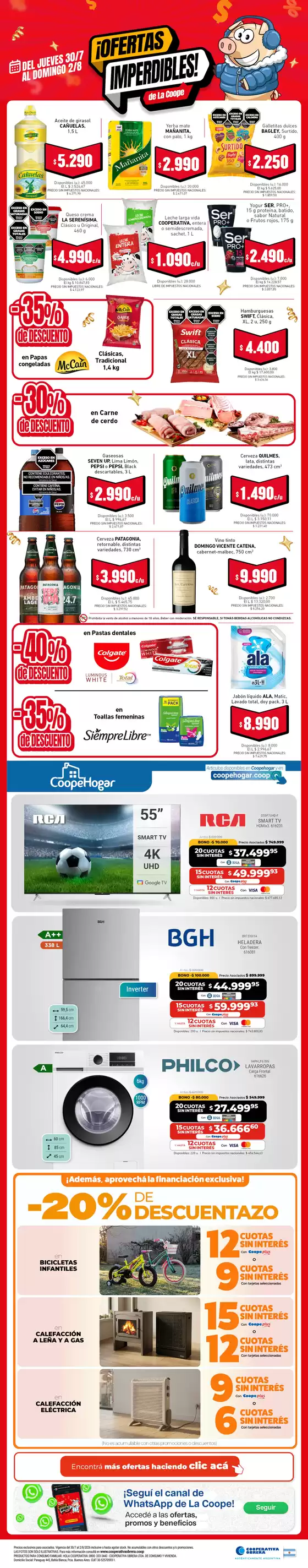 Catálogo Cooperativa Obrera | Imperdibles 30072026 LB | 2026-07-30T00:00:00.000Z - 2026-08-02T00:00:00.000Z