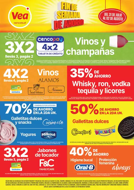 Catálogo Supermercados Vea | Folleto fin de semana Chubut | 2026-07-31T00:00:00.000Z - 2026-08-02T00:00:00.000Z